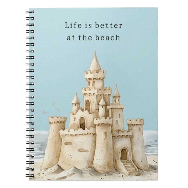 Carnet Oiseaux de la plage océanique ciel bleu château de (Devant)