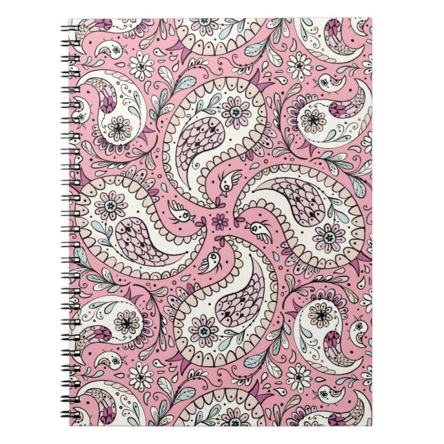 Carnet Oiseaux de marguerite en rose bébé (Devant)