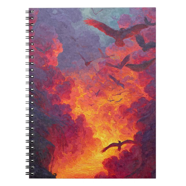 Carnet Oiseaux flamboyants Sunset Sky Art (Devant)