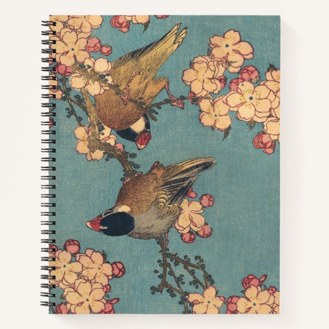 Carnet Oiseaux Fleurs Hokusai Art Japonais (Devant)