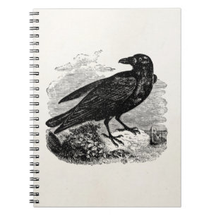 Carnet Oiseaux personnalisés par corneille noire vintage
