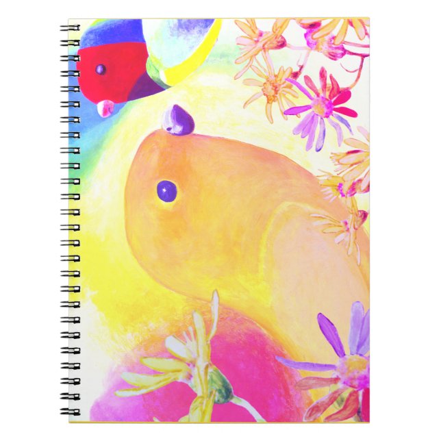 Carnet Oiseaux Tie-Dye Lumineux (Devant)