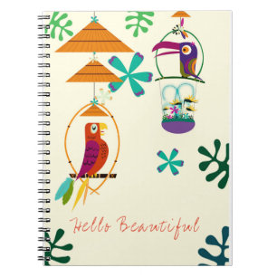 Carnet Oiseaux Tiki Art Rétro Vintage Personnalisé