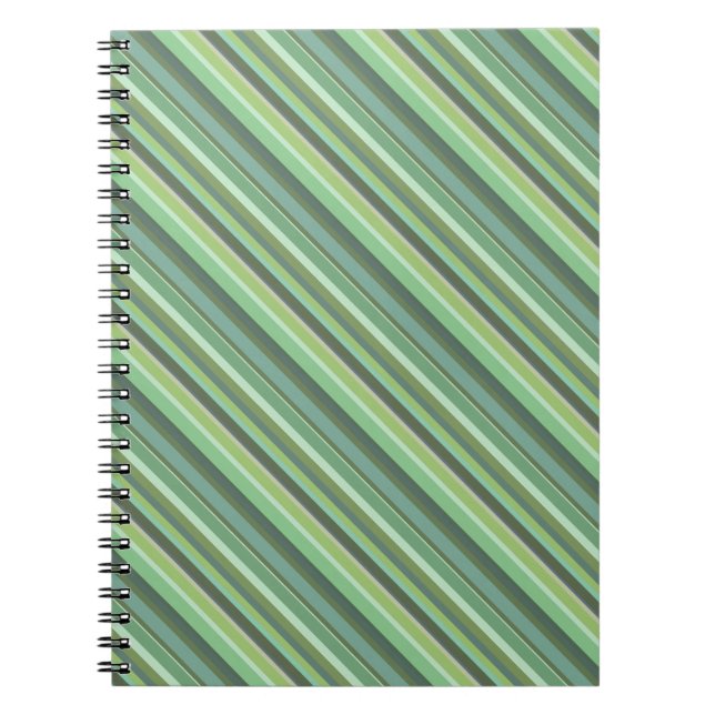 Carnet Olive green diagonal stripes (Devant)