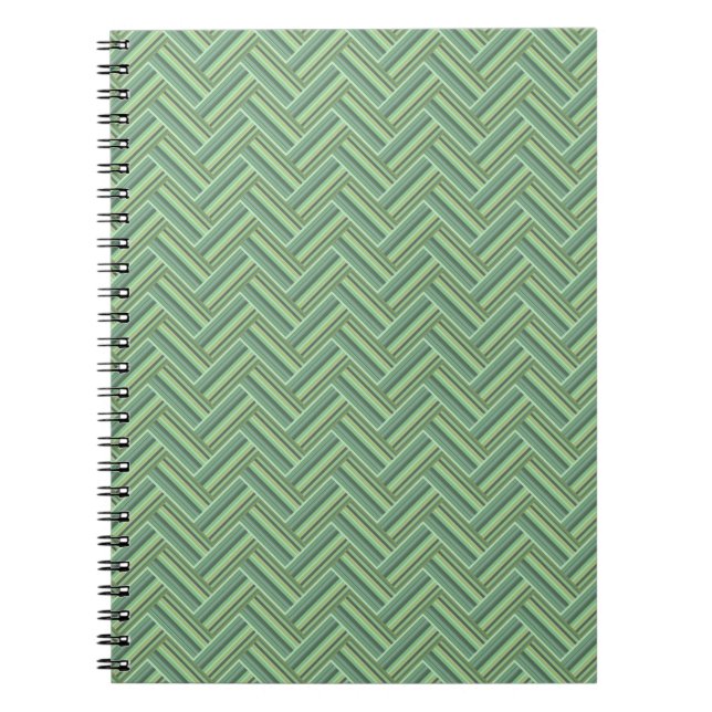 Carnet Olive green stripes double weave (Devant)