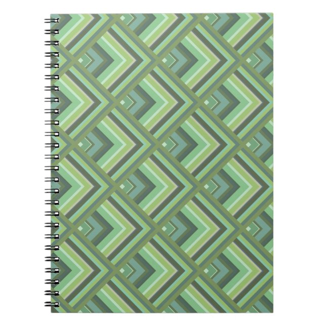 Carnet Olive green stripes scale pattern (Devant)