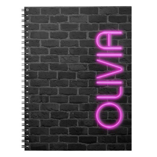 Carnet OLIVIA En Lumière Néon ROSE (Devant)