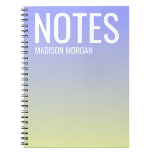 Carnet Ombre gradient purple yellow typography modern