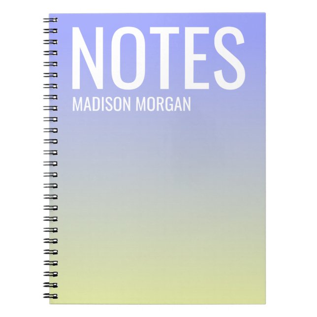 Carnet Ombre gradient purple yellow typography modern (Devant)