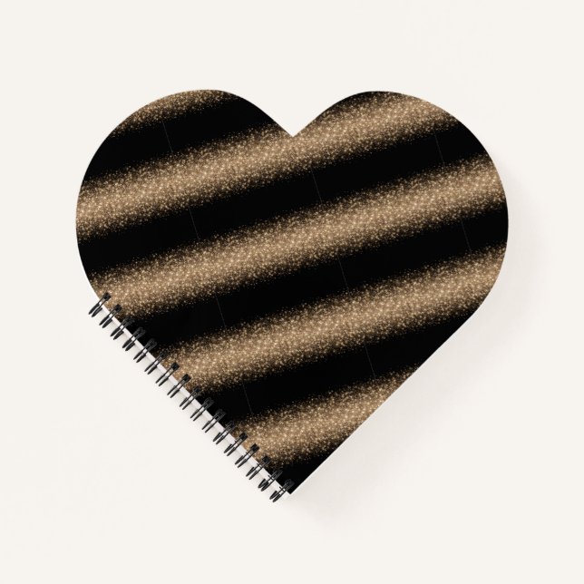 Carnet Ombre Pailleté Noir & Or Élégant (Devant)