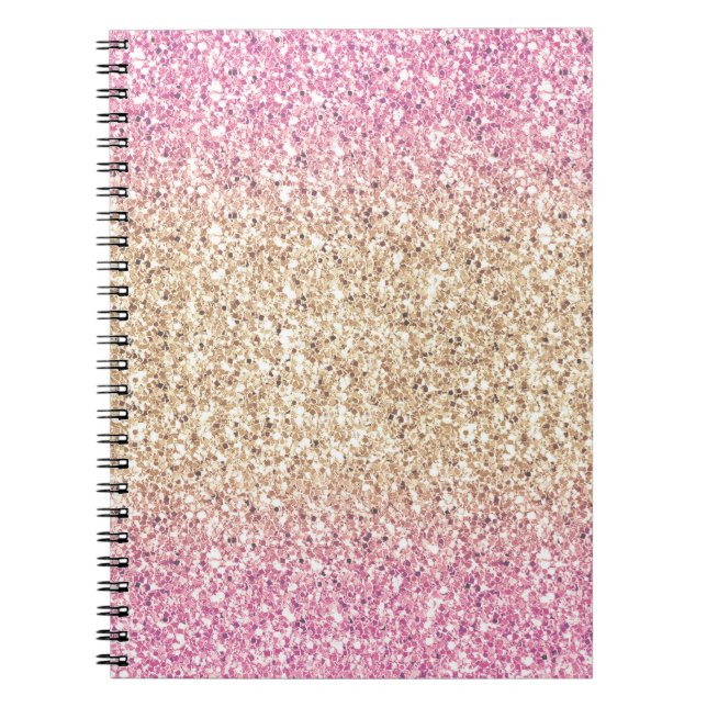 Carnet Ombre Parties scintillant magique rose et or (Devant)