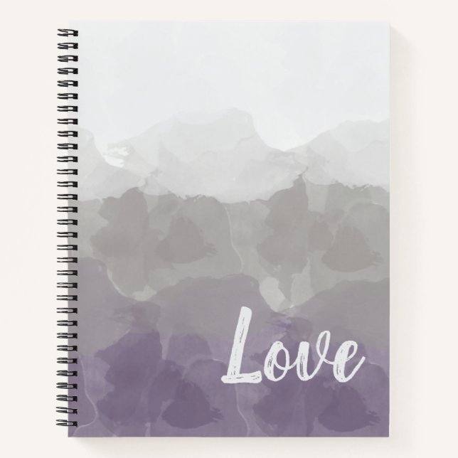 Carnet Ombre Purple et Grey Love Graceful Gradient (Devant)