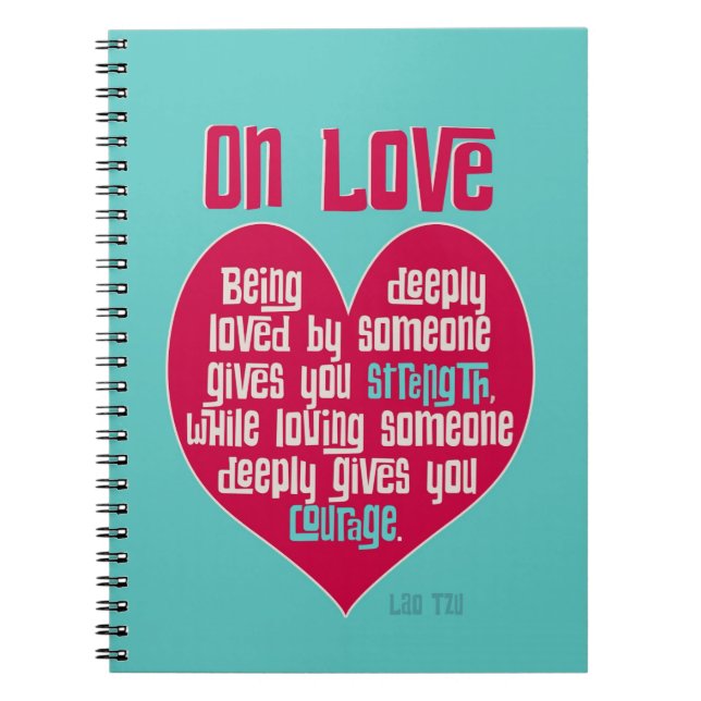 Carnet On Love. Citation de Lao Tzu (Devant)