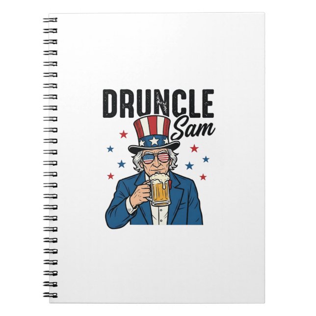 Carnet Oncle Sam drôle de conception vectorielle de bière (Devant)