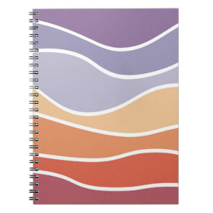 Carnet Ondes de style rétro violet et orange