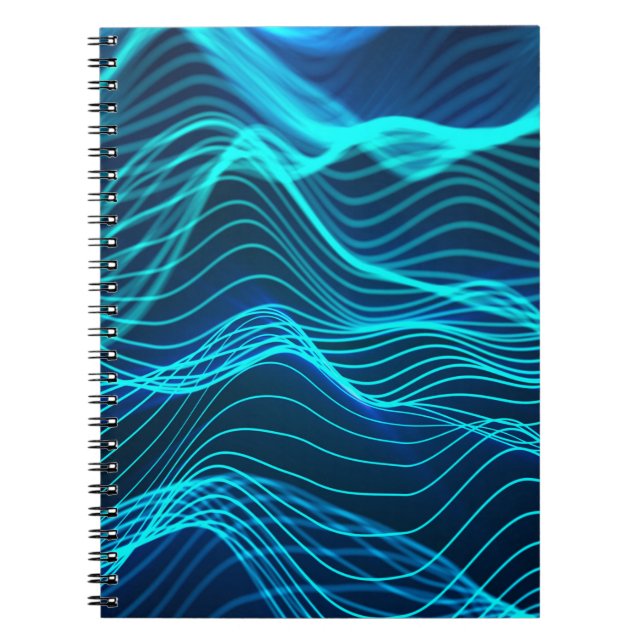 Carnet Ondes néon de nombreuses lignes et lignes abstrait (Devant)