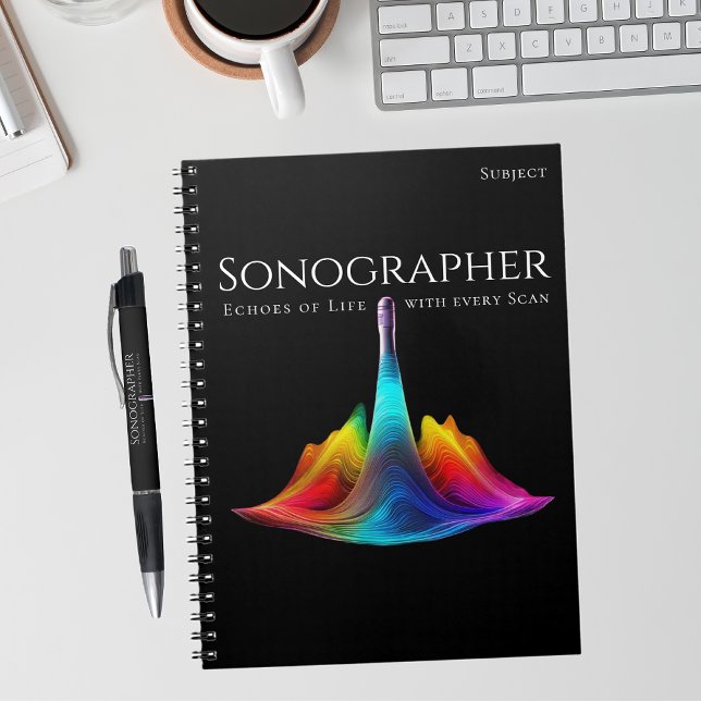 Carnet Ondes Ultrasoniques Sonorées (Sonographer-Colorful Ultrasound Waves Notebook)