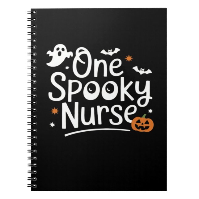 Carnet One Spooky Nurse Funny Ghost Nurse Halloween Essen (Devant)