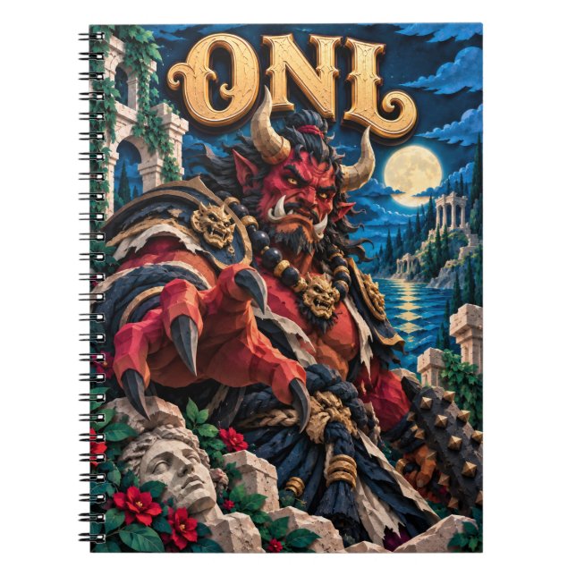 Carnet Oni, monstre découpé en papier (Devant)