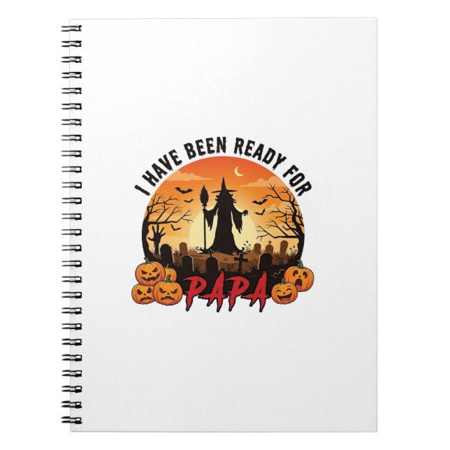Carnet Ont été prêts Papa Halloween Sorcière Citrouilles  (Devant)