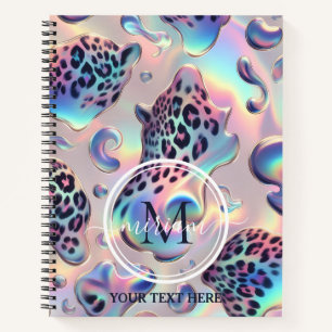 Carnet Opale girly tendance Imprimé léopard Monogramme