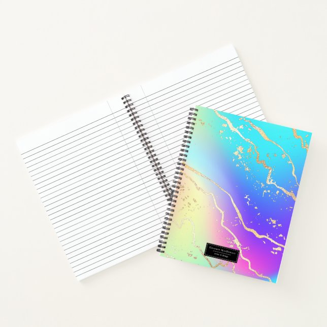 Carnet Opale iridescente holographique | Personnalisé (Intérieur)
