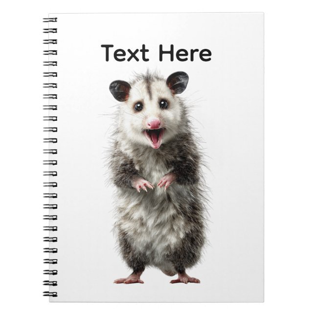 Carnet Opossum surpris choqué drôle (Devant)