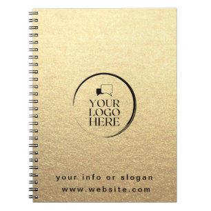 Carnet Or ajoutez votre logo métallisé chic personnalisé