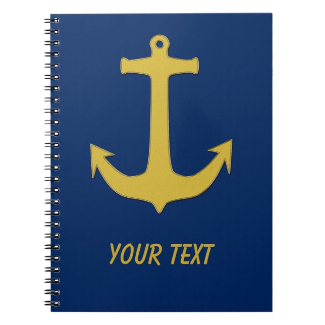 Carnet or Ancre + votre arrière - plan & idées (Devant)