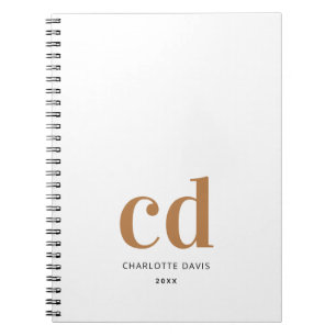 Carnet Or blanc monogram initié comme étant un minimum él