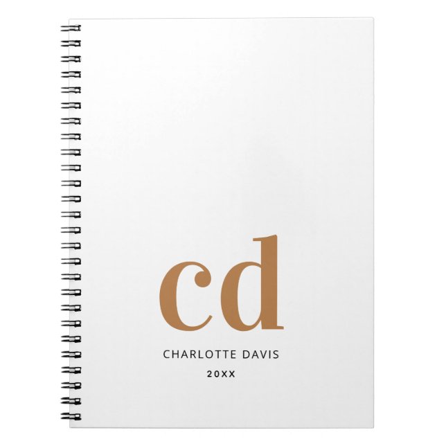 Carnet Or blanc monogram initié comme étant un minimum él (Devant)