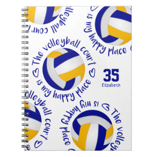 Carnet or bleu Le terrain de volley est mon endroit heure