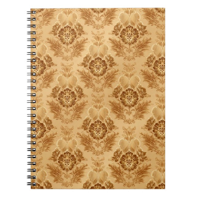 Carnet Or damassé floral (Devant)