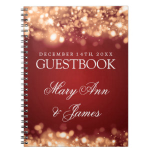 Carnet Or de scintillement de lumières de Guestbook de