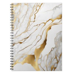 Carnet Or et Marbre blanc Abstrait
