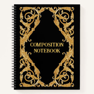 Carnet Or et noir Orné et élégant style victorien