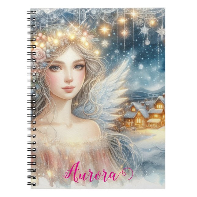 Carnet Or Fête de l'Eau Dorée Éthérée Ange de Neige (Devant)