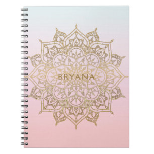 Carnet Or Mandala rose Peach Chic Glamor moderne Glam