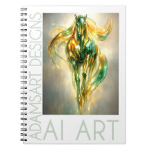 Or métallisé abstrait Cheval Émeraude radieux