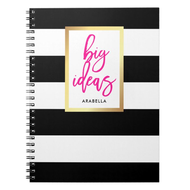 Carnet Or noir et blanc à la mode et typographie de (Devant)