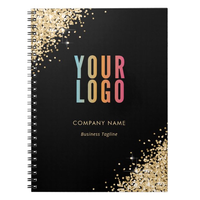 Carnet Or noir Logo Entreprise Promotionnel (Devant)