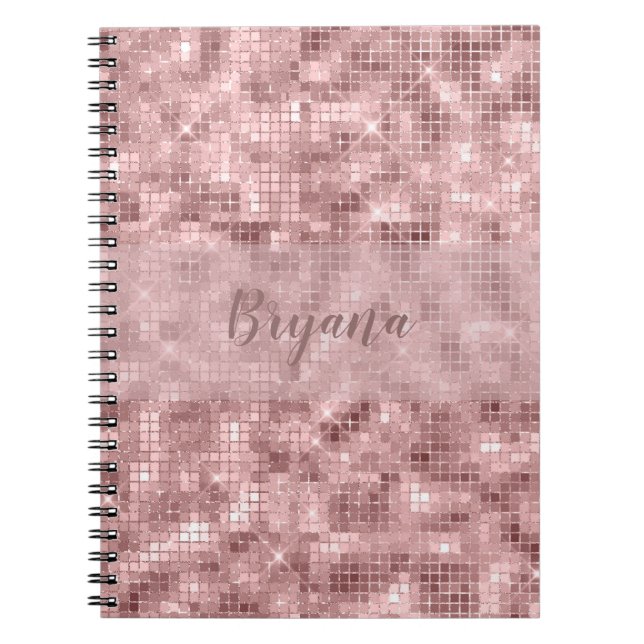 Carnet Or rose luxueux rose scintillant féminin (Devant)