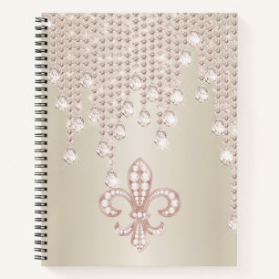 Carnet Or rose, Morganite Et Parties scintillant Fleur de