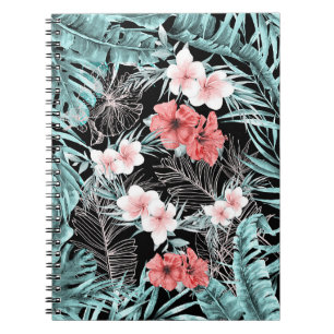 Carnet Or rose tropical botanique paradis insulaire chic