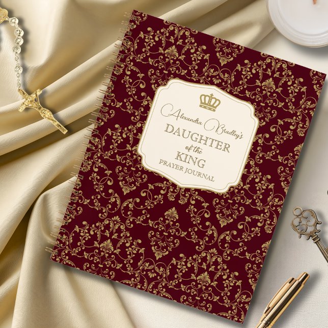 Carnet Or rouge damassé Fille du Roi (Créateur téléchargé)