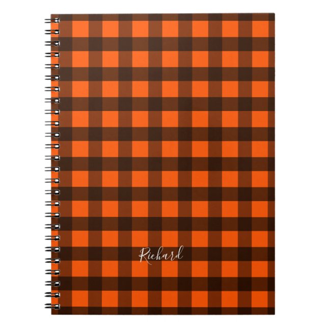 Carnet Orange and Black Checker (Devant)