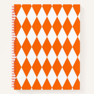 Carnet Orange blanc Arlequin Diamants Checkers Design