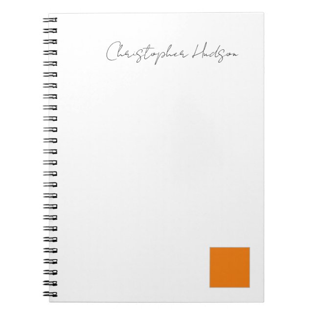 Carnet Orange Blanc Simple Créatif Professionnel (Devant)