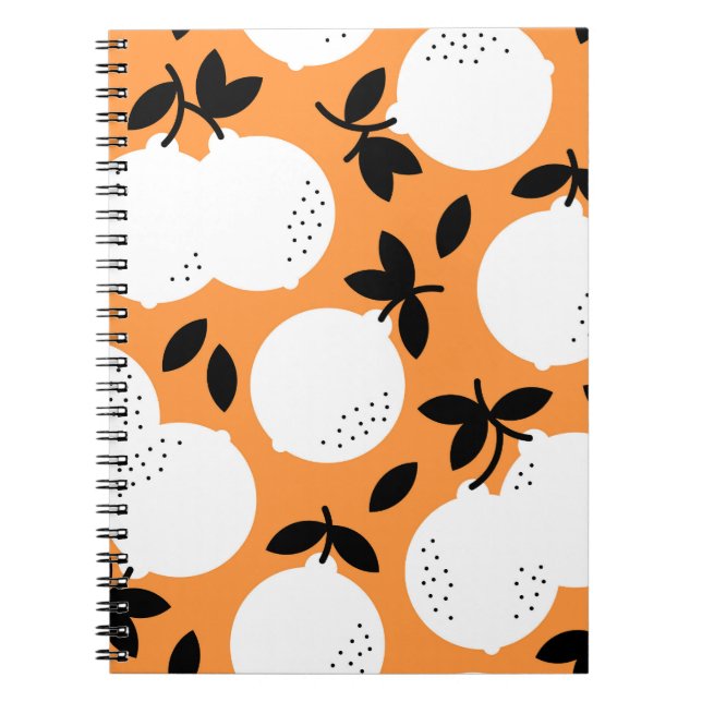 Carnet Orange Bliss : Motif de fruits exquis (Devant)