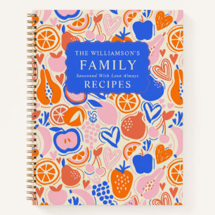 Carnet Orange Blue Monogram Fruits Légumes Recettes